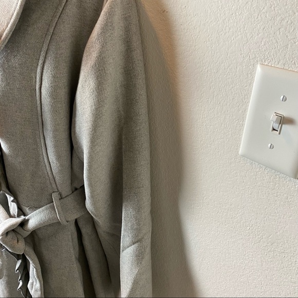 Steve Madden Plus Size Gray Belted Coat - Picture 2 of 6